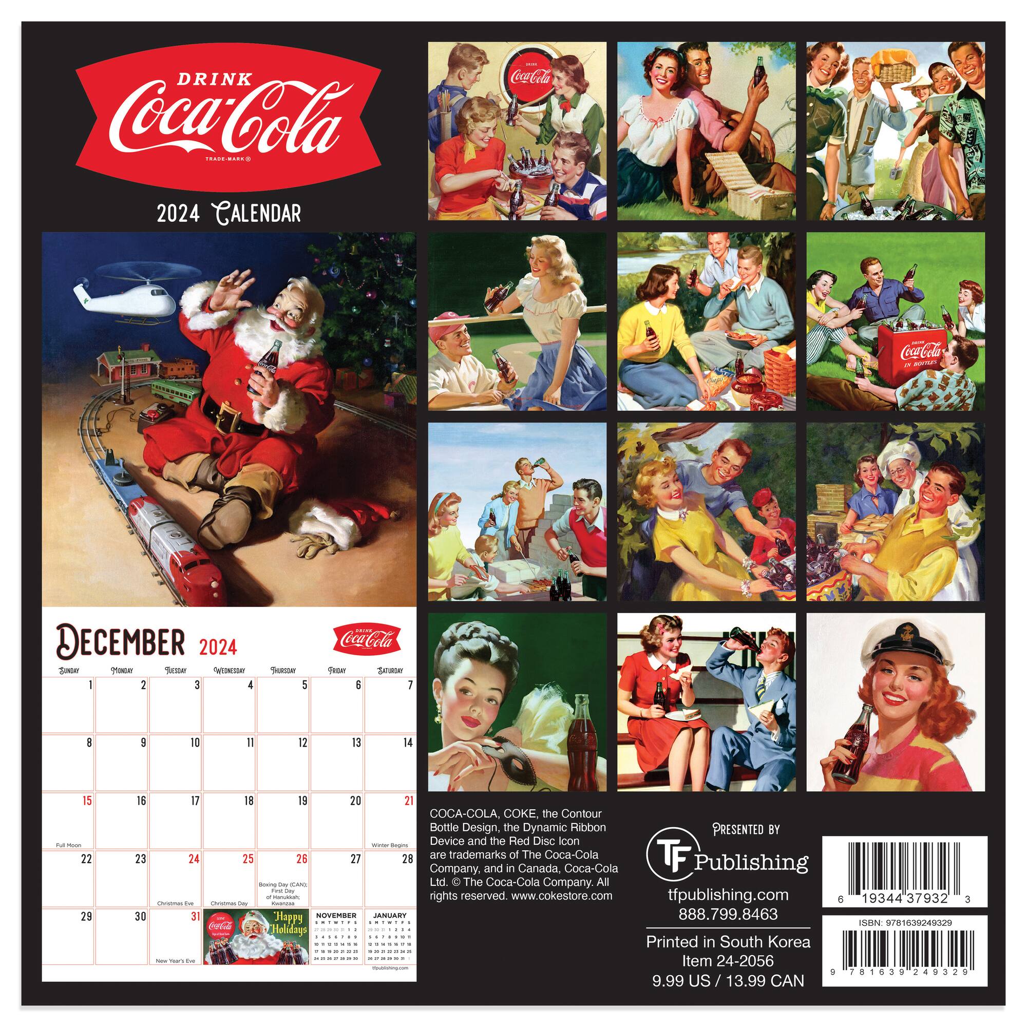 TF Publishing 2024 Coca-Cola Mini Calendar